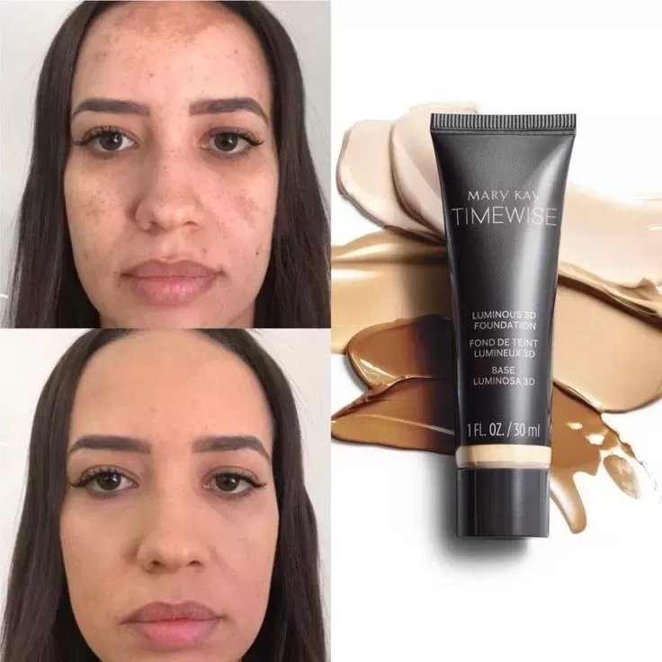 before after Foundation MARY KAY  TimeWise Luminous 3D Foundation